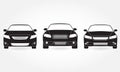 Car front view icon set. Vector illustration of vehicle. Flat design. Royalty Free Stock Photo